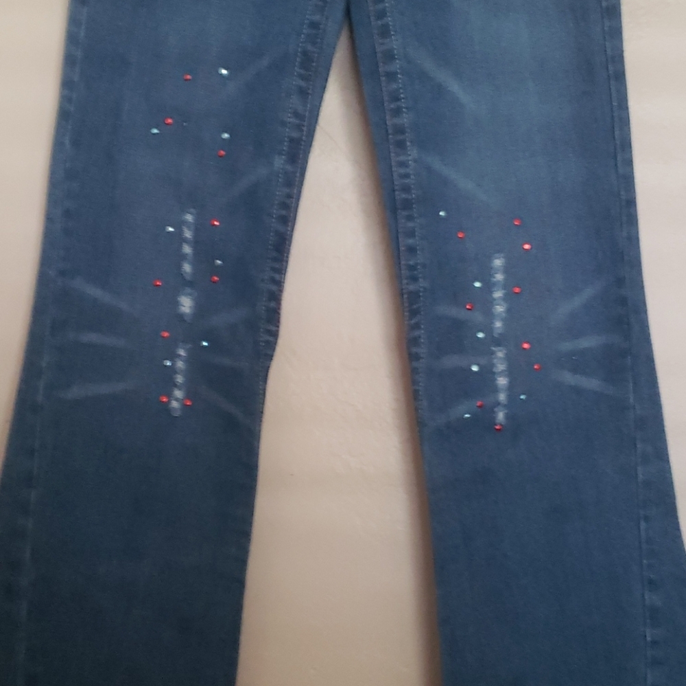 Flared Jeans with Colored Sequins - Picture 2 of 8